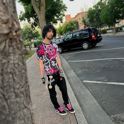 Black, White and Pink Shirt